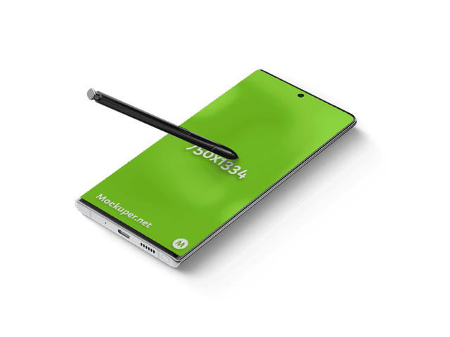 transparent, phone, galaxy, note, pen mockup
